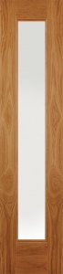 Contemporary External Oak Sidelight (frosted glass)